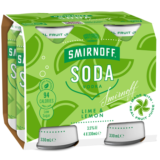 Smirnoff Soda Lime & Lemon 330ml