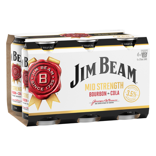 Jim Beam White & Cola Mid 3.5% 375ml