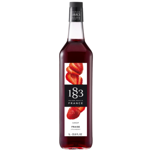 1883 Strawberry Syrup Glass 1Lt