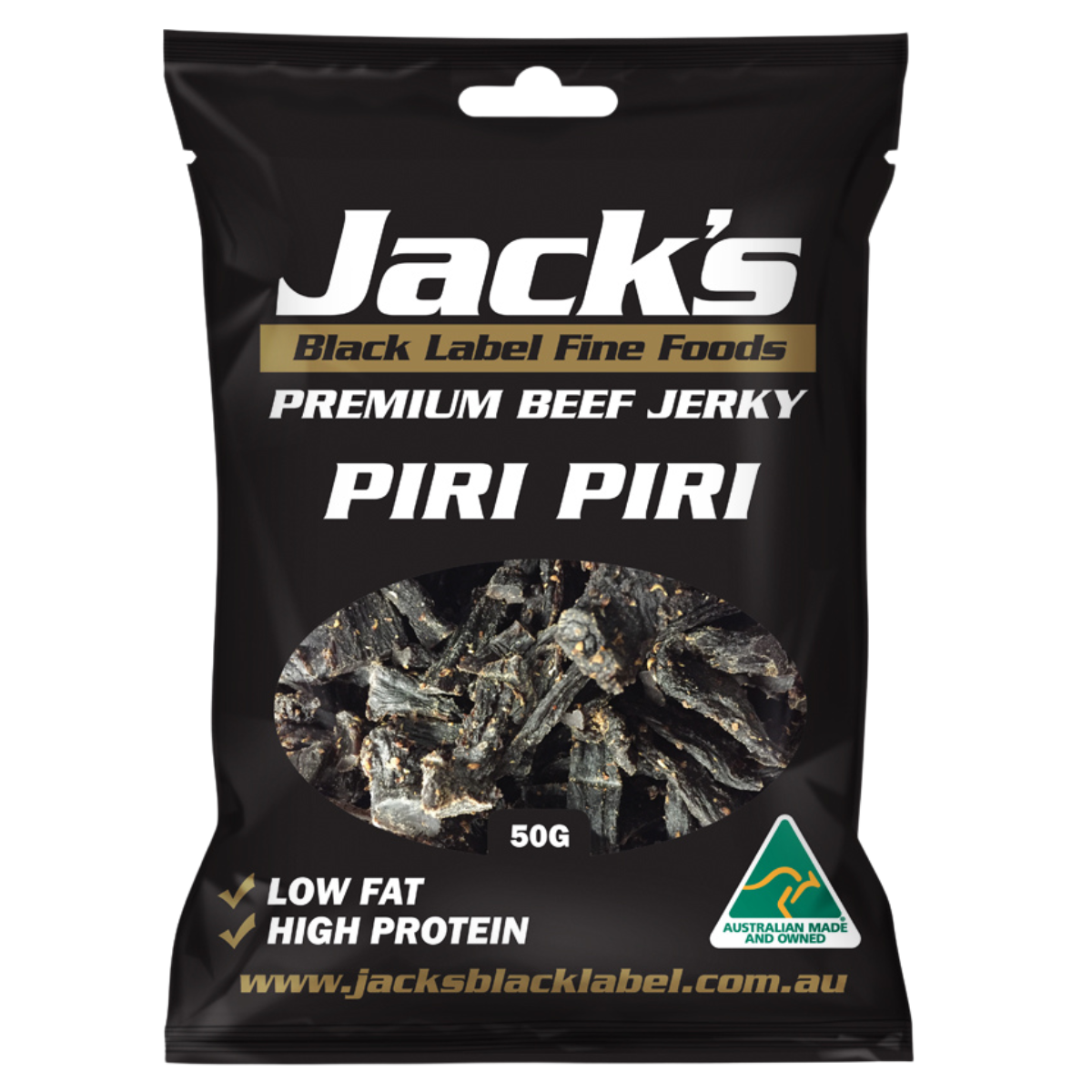 Jack's Black Label Fine Foods Piri Piri Jerky 24 x 50gm