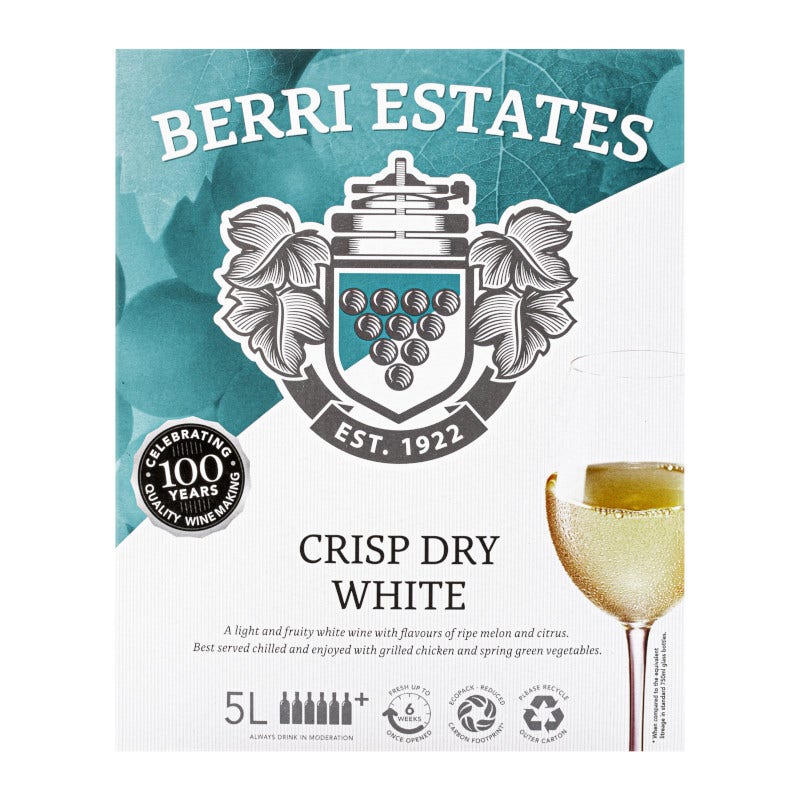 Berri Estate Crisp Dry White 5Lt