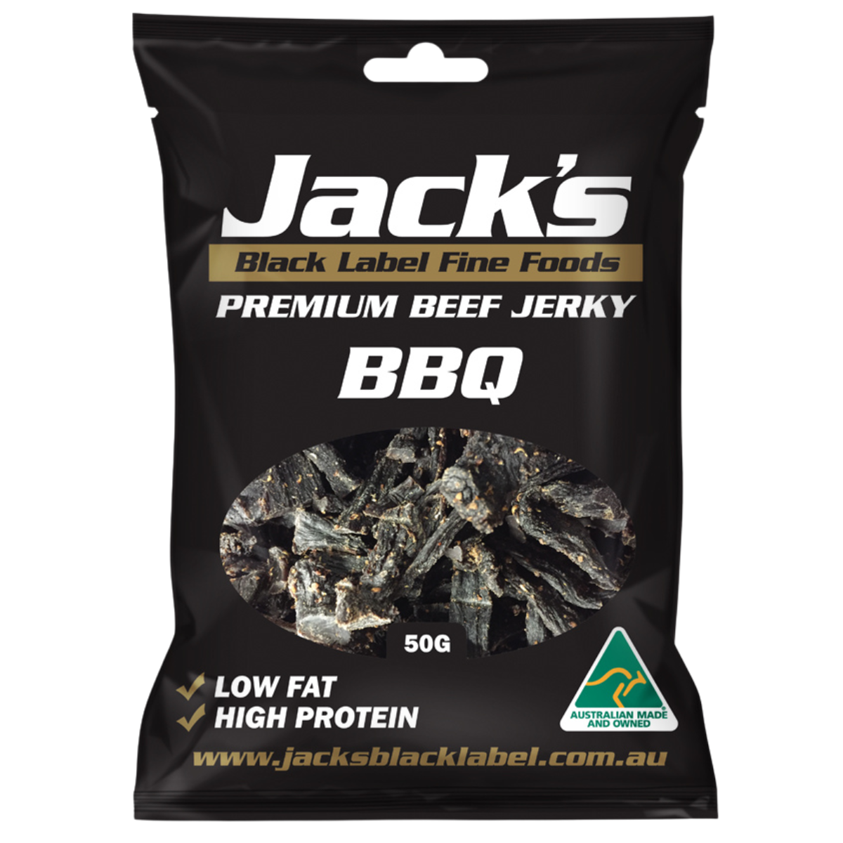 Jack's Black Label Fine Foods Bbq Jerky 24 x 50gm