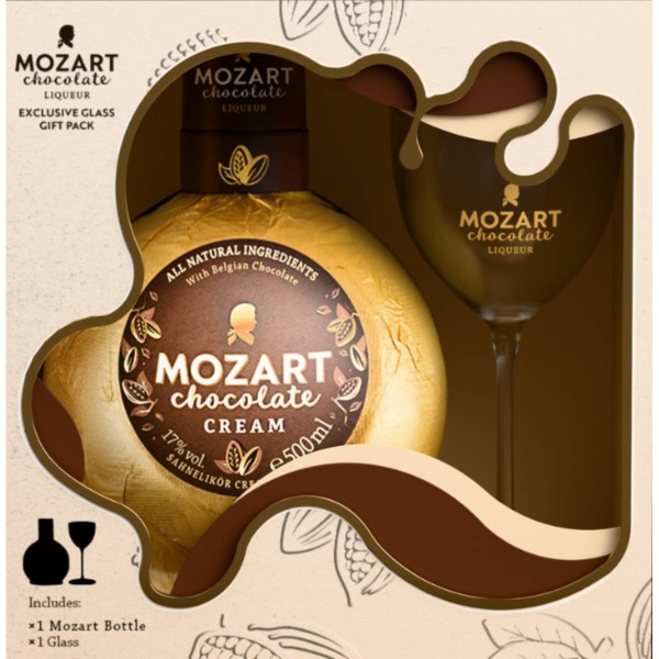 Mozart Chocolate Cream Glass Gift Pack 500ml
